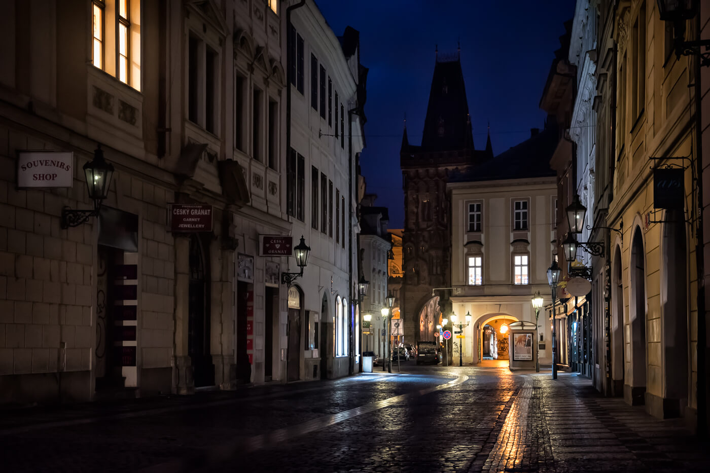 Street at night, Prague - Photograph by Zed Sindelar / CuriousZed
